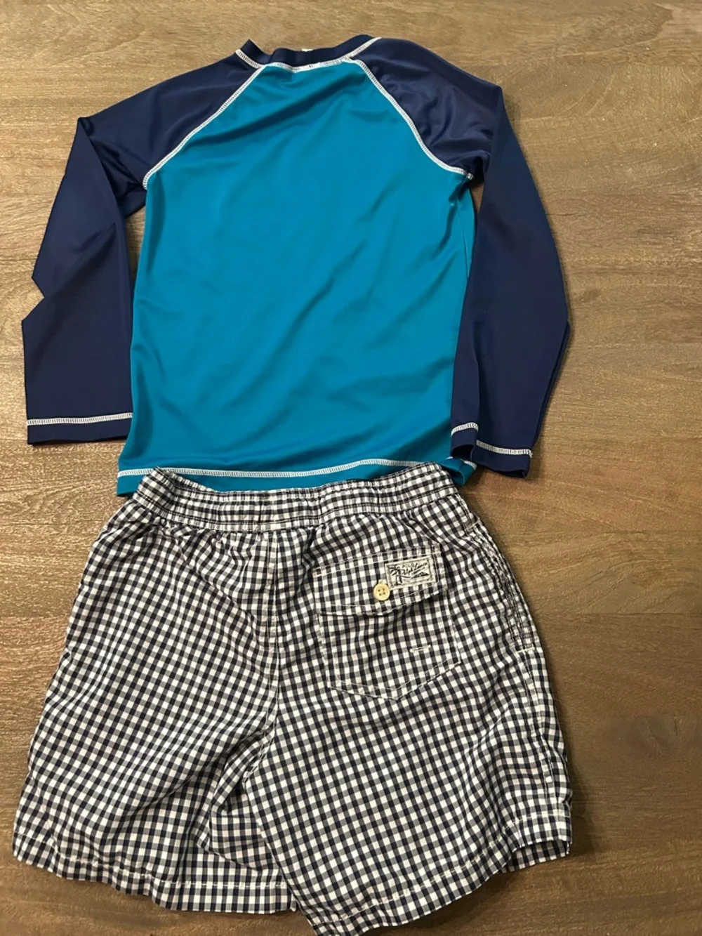 Polo Ralph Lauren swim trunks Gymboree Rash Guard swim Navy blue & Teal octopus8